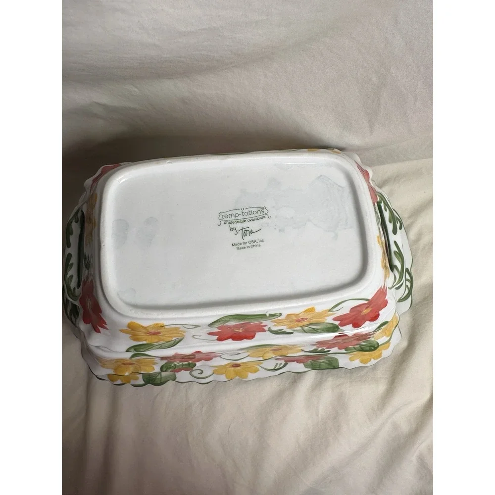 Set of 3 Temp-tations by Tara Floral Embroidery Rectangular‎ Casserole Dishes